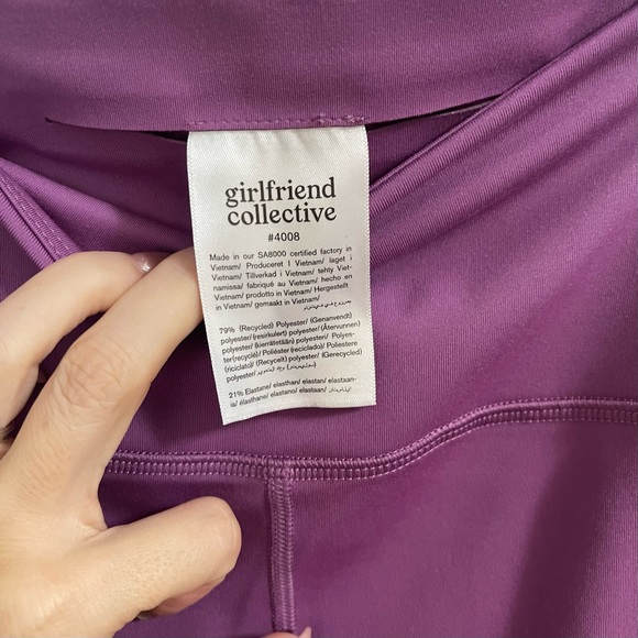 Girlfriend Collective High Rise Compressive Leggings Medium Purple Athleisure - Picture 6 of 8